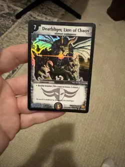 2004 Duel Masters Trading Card Deathliger, Lion of Chaos S5/S10 Holo Foil DM01 - Image 1