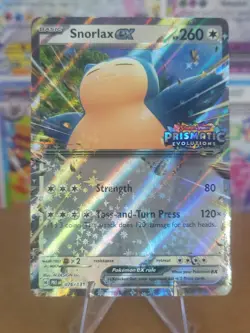 Pokemon TCG Snorlax EX Prismatic Evolutions STAMPED PROMO Card 076/131 NM Card - Image 1
