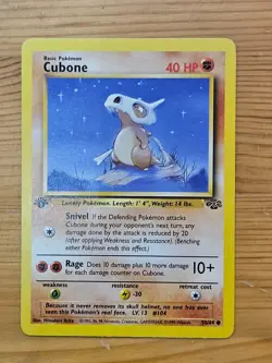Pokemon TCG Cubone Jungle 1st Edition 50/64 LP WOTC. - Image 1