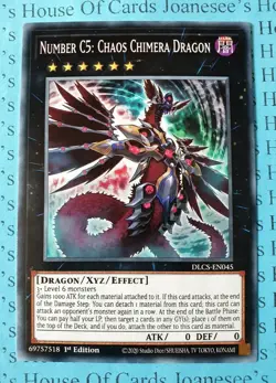 Number C5: Chaos Chimera Dragon DLCS-EN045 Common Yu-Gi-Oh Card 1st Edition - Image 1