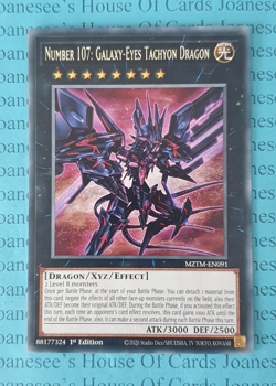 MZTM-EN091 Number 107: Galaxy-Eyes Tachyon Dragon Rare Yu-Gi-Oh Card 1st New - Image 1