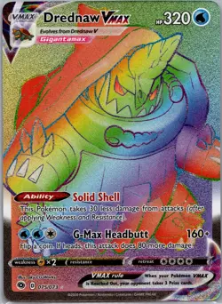 Drednaw VMAX - 075/073 - Rainbow Secret Rare - NM - Pokemon TCG Holo Card - Image 1