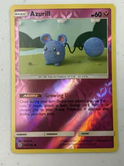 Pokemon TCG Azurill 146/236 Cosmic Eclipse Reverse Holo Card | NM Pack Fresh - Image 1