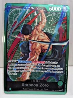 One Piece TCG Roronoa Zoro Leader OP12-020 Alternate Art Foil Card - Image 1