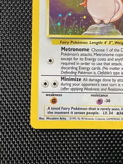 Clefable 5/130 Swirl Base Set 2 Holo Rare Pokemon Card WOTC NM-LP - Image 5