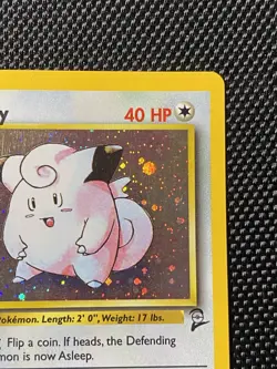Clefairy 6/130 Base Set 2 Swirl Holo Rare Unlimited Pokemon Card TCG - LP/NM - Image 3