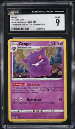 CGC 9 Gengar Holo Champion's Path Pin Collection Promo 2020 Pokemon Card #052 - Image 1