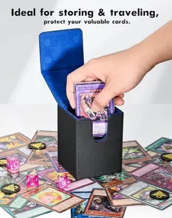 Card Deck Box Fits MTG Yu-Gi-Oh! TCG, Card Storage Box with Dividers Holds 100+ - Image 5