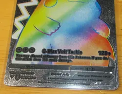 Pikachu Vmax Rainbow FAN ART CARD Silver Foil Pokemon Card HP310 - Image 3