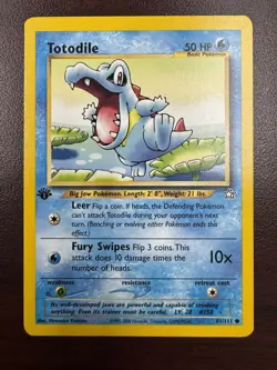 Totodile Neo Genesis 81/111 1st Edition Common Vintage Pokemon TCG Card LP/LP+ - Image 1