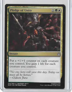 MTG Pledge of Unity War of the Spark (WAR) Uncommon Magic Card #210/264 Unplayed - Image 1