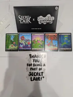 Magic the Gathering Secret Lair SpongeBob SquarePants Non-Foil Lands Card Set - Image 1