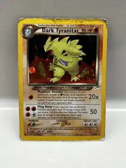 Pokemon TCG Dark Tyranitar Neo Destiny Holo Rare Card 11/105 Unlimited DMG - Image 1