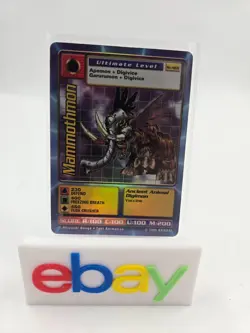Vintage Digimon CCG Battle Series 1 Holo Card Mammothmon ST-46S LP/PL - Image 1