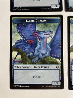 4x Mtg D&D Forgotten Realms Faerie Dragon Token NM/M Magic The Gathering - Image 2