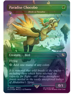 Paradise Chocobo - Birds of Paradise Borderless Foil Final Fantasy MTG - Image 1