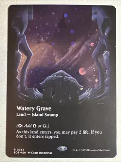 MTG / Watery Grave / EOE / #381 / GALAXY FOIL (Borderless) / Rare / NM - Image 1
