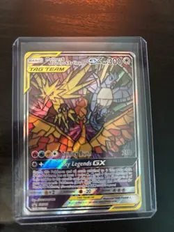 Moltres Zapdos Articuno GX Tag Team SM210 Pokemon Stained Glass Birds - Image 1
