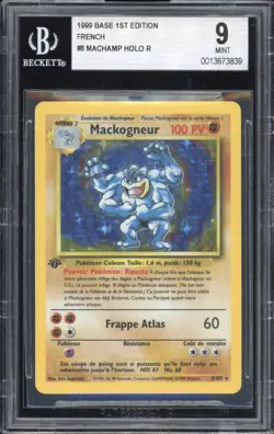 1999 Pokemon FRENCH 1st Edition Base Set Mackogneur-Machamp Holo 8/102 BGS 9 - Image 1