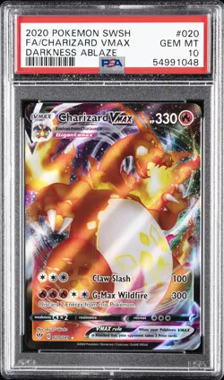 2020 POKEMON SWORD & SHIELD DARKNESS ABLAZE #020 FULL ART/CHARIZARD VMAX PSA 10 - Image 1