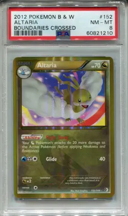 Pokemon Black & White Boundaries Crossed Secret Rare #152 Altaria PSA 8 - Image 1