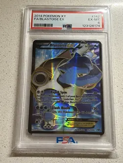 2014 POKEMON XY #142 FULL ART/BLASTOISE EX PSA 6 - Image 1