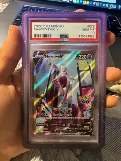 Mewtwo V (Alternate Full Art) 072/078 Pokemon GO Holo (PSA 10) - Image 1