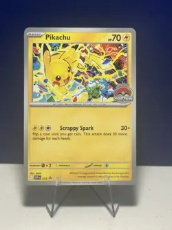 Pokemon TCG Pikachu Promo SVP 225 World Championships 2025 Stamped! - Image 1