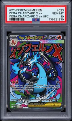 2025 POKEMON MEP EN-ME BLACK STAR PROMO #023 MEGA CHARIZARD X EX PSA 10 - Image 1