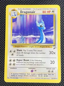 Pokemon Dragonair 22/130 Base Set 2 Rare NM - Image 1