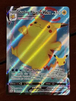 Pokemon Celebrations Surfing Pikachu Vmax 009/025 Full Art Rare - Image 1