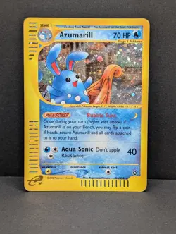 Azumarill H04/H32 Aquapolis Holo Ultra Rare Pokemon TCG Nintendo e-reader LP - Image 1