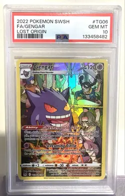 2022 Pokemon SWSH FA/Gengar #Tg06 Lost Origin PSA Gem Mint 10 - Image 1