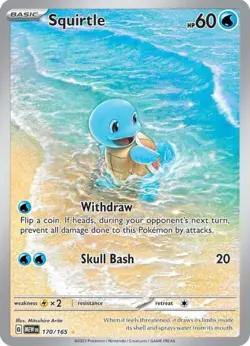 Pokemon Squirtle 170/165 Sv: Scarlet & Violet 151 Holo Blastoise Wartortle - Image 1