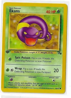 1st Edition Ekans NM 46/62 Fossil Common Vintage Pokemon TCG - Image 1