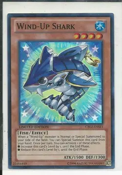 Yugioh Wind-Up Shark CBLZ-ENSE1 - Super Rare - Near Mint - Unlimited x2 - Image 1