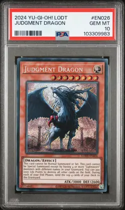 2024 YU-GI-OH! LODT-LIGHT OF DESTRUCTION #EN026 JUDGMENT DRAGON PSA 10 - Image 1