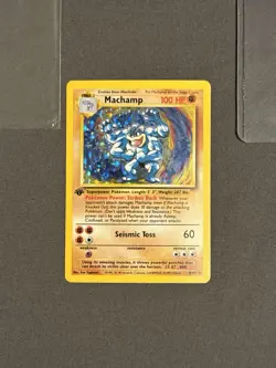 Pokemon TCG Machamp Holo Rare 1st Edition Card Base Set - Image 1