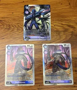Digimon Card Game EX2-074 Beelzemon Blast Mode Secret Rare 2x EX2-044 Beelzemon - Image 1