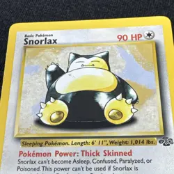 Snorlax 27/64 Jungle Non Holo Rare 1999 Pokemon Card LP Vintage VTG - Image 2