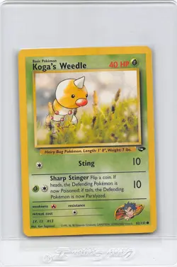 KOGA’S WEEDLE 82/132 - Gym Challenge - VINTAGE WOTC Pokemon Card - LP/MP - Image 1
