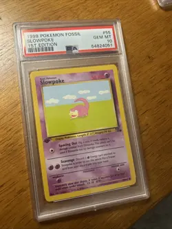 Slowpoke PSA 10 Fossil 1st Edition Pokemon Card #55 Gem Mint - Image 1