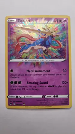 Zacian Amazing Rare 82/185 Vivid Voltage Pokemon Card - NM - Image 1
