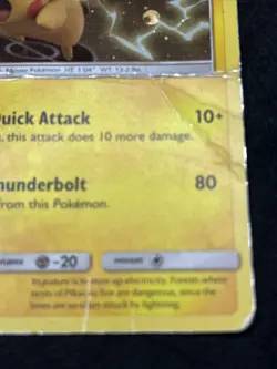 Pokemon Pikachu SM227 Sun and Moon Promo Card 2019 Very Poor Condition Creased - Image 5