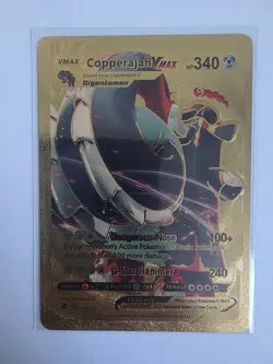 Copperajah VMAX Metal Gold Foil Pokemon Card Fan Art Display Card HP340 - Image 1
