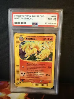 Pokemon Ninetales H19/H32 Aquapolis Holo Rare Card PSA 8 Near Mint Condition - Image 1