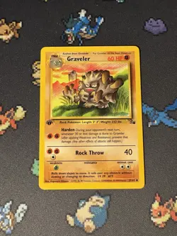 Pokemon Cards Graveler 37/62 Fossil FIRST EDITION WOTC - (NM-) - Image 1