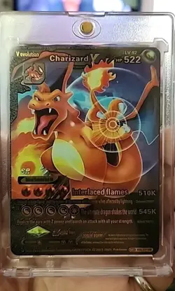 Pokemon Interlaced Flame Charizard V Gold Foil Card LV. 92 HP 522 SLAB Art Mint - Image 1