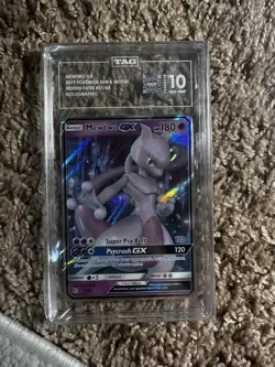 Pokemon Mewtwo GX Holo Ultra Rare TCG Card Hidden Fates 31/68 Tag 10 - Image 1