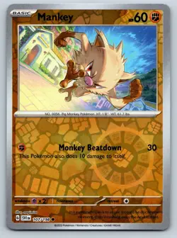 Mankey - Reverse Holo - Paradox Rift PAR 107/182 Pokemon TCG Card - Image 1